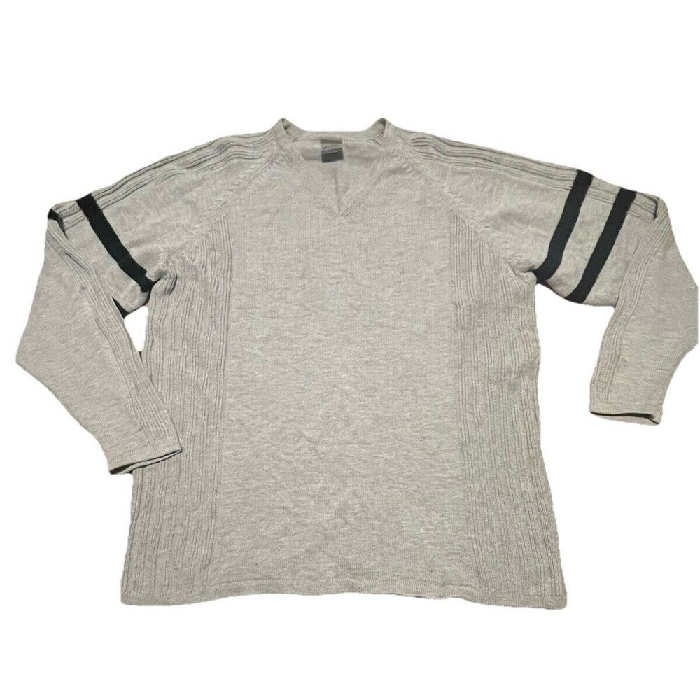 Nike Golf Mens Medium V-neck Grey Y2K VTG Pullover Sweater Center‎ Swoosh Back